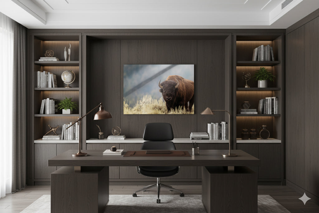 Bison Metal Print – Buffalo Wall Art, Rustic Western Nature Photography for Home or Office