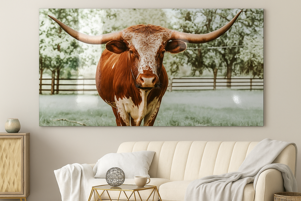 Texas Longhorn – 36x60 High-Gloss Metal Wall Art