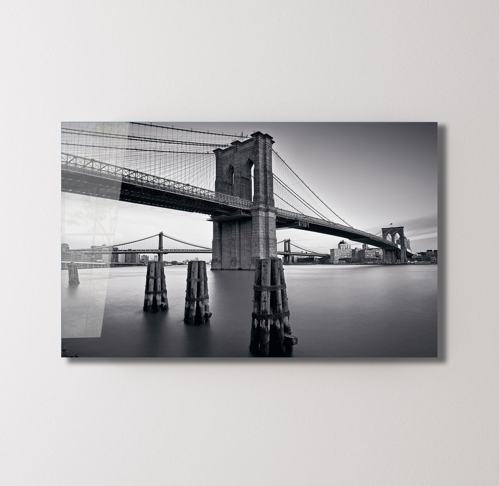 Brooklyn Bridge in Black & White – Classic Metal Wall Art